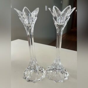 Lenox Crystal 9” Shooting Star Candleholders pair
